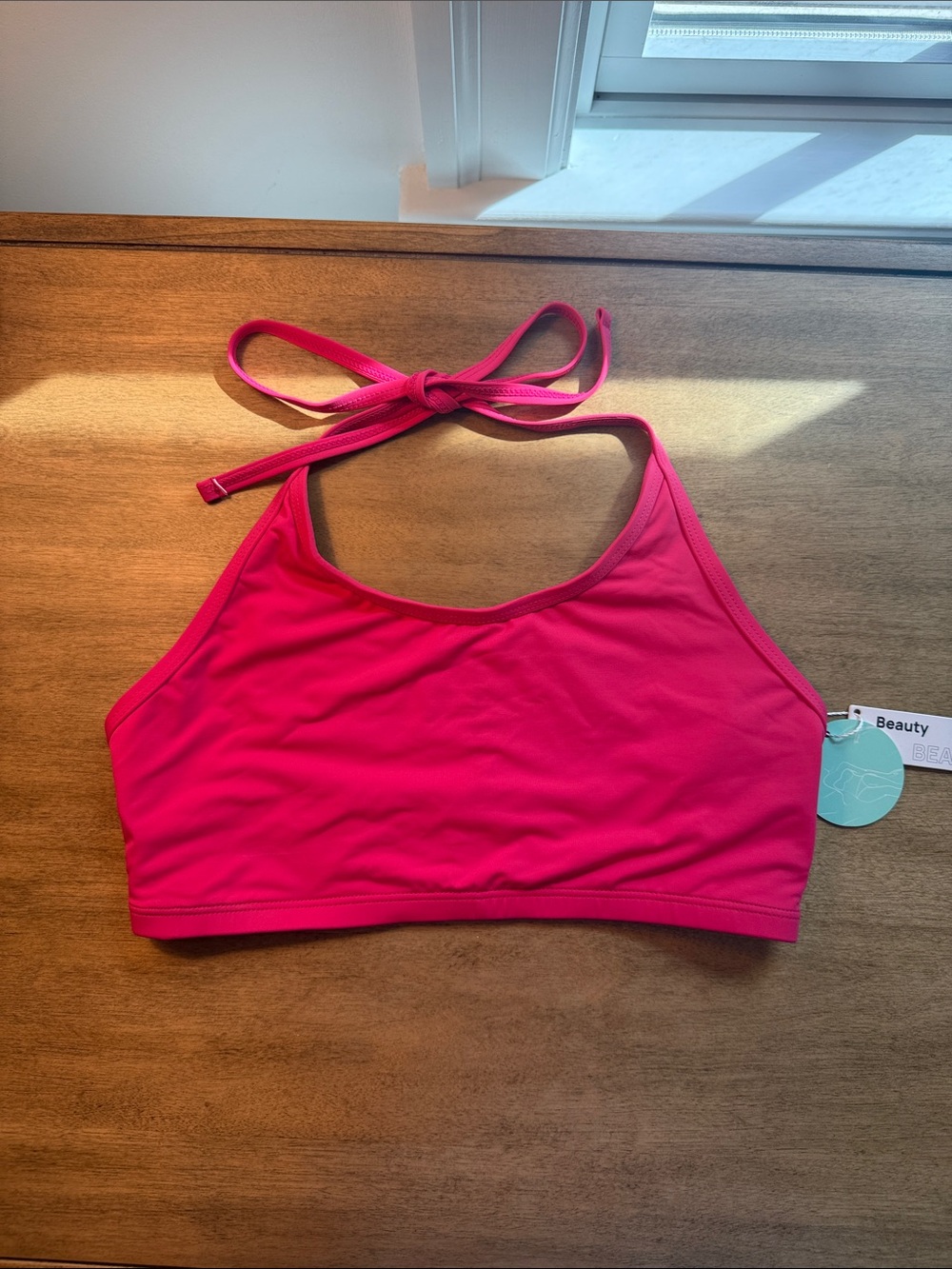 Hot Pink Halter Swim Top